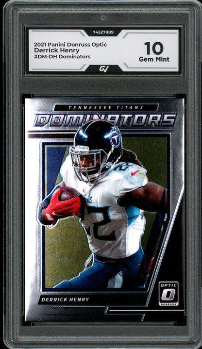 2021 Panini Donruss Optic #DM-DH Derrick Henry Dominators Graded 10 Gem Mint - Front