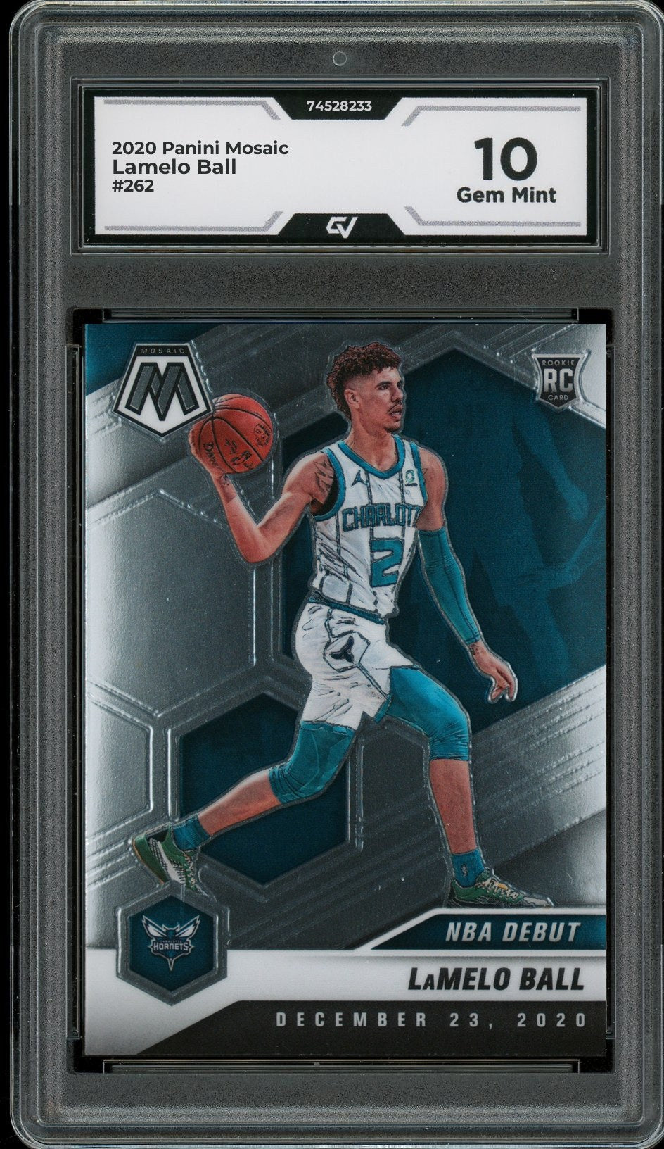 2020 Panini Mosaic #262 Lamelo Ball Rookie Card RC Graded 10 Gem Mint - Front
