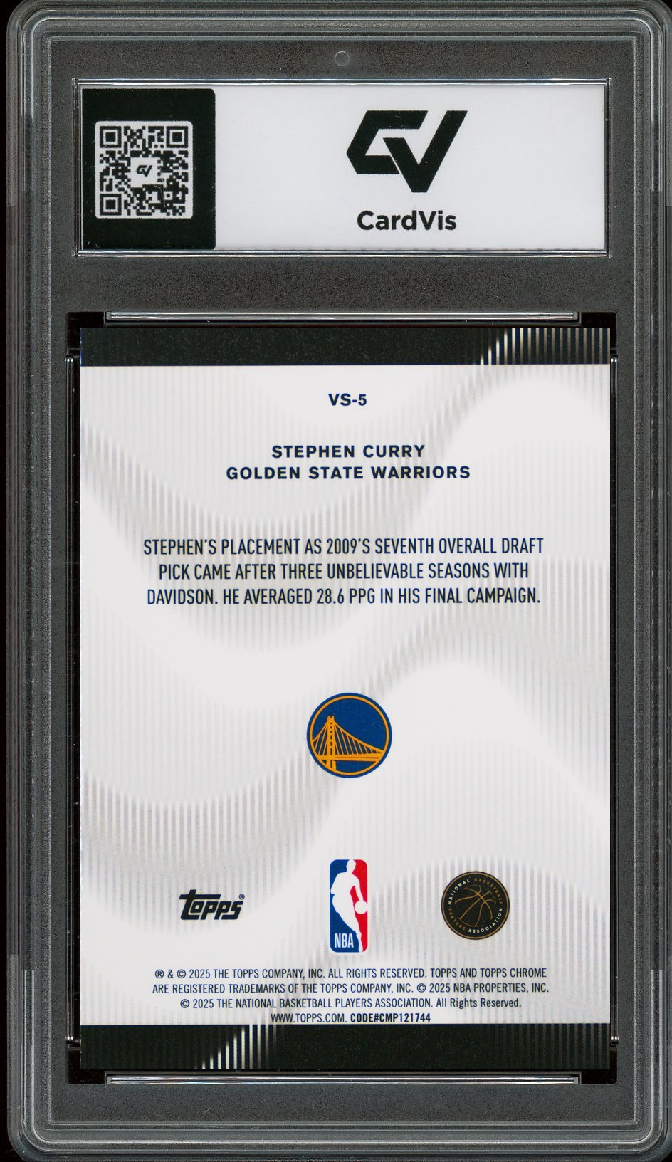 2025 Topps Chrome #VS-5 Stephen Curry Voices Graded 10 Gem Mint - Back