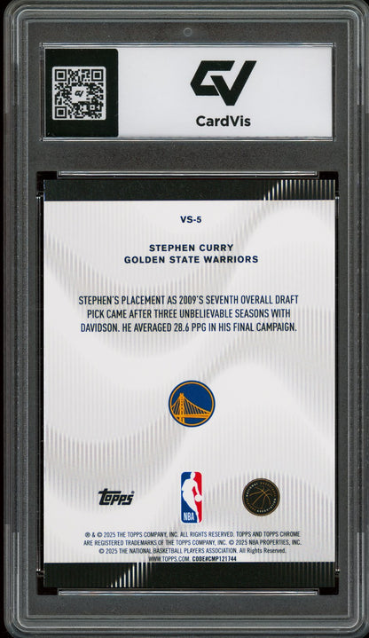 2025 Topps Chrome #VS-5 Stephen Curry Voices Graded 10 Gem Mint - Back