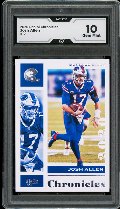 2020 Panini Chronicles #10 Josh Allen Graded 10 Gem Mint - Front