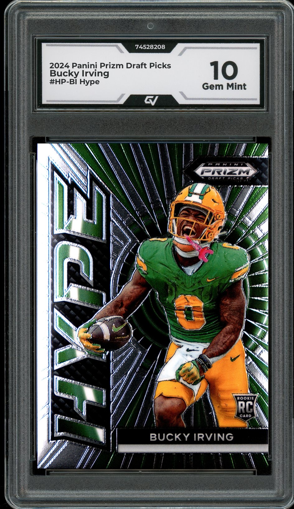 2024 Panini Prizm Draft Picks #HP-BI Bucky Irving Hype Graded 10 Gem Mint - Front