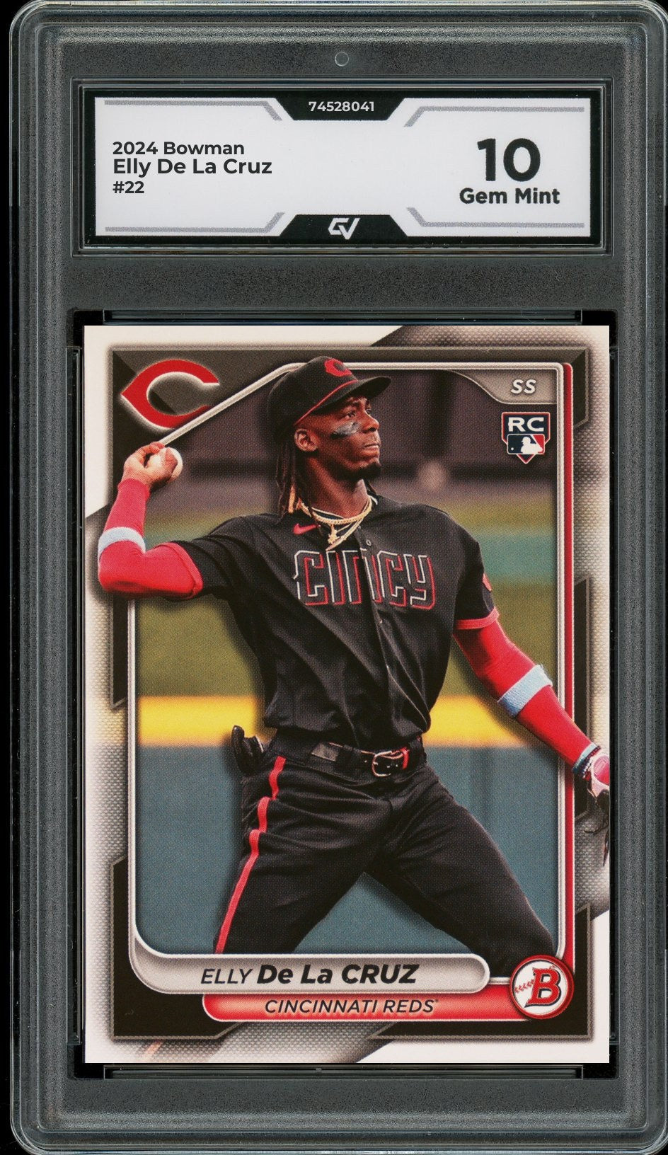 2024 Bowman #22 Elly De La Cruz Rookie Card RC Graded 10 Gem Mint - Front