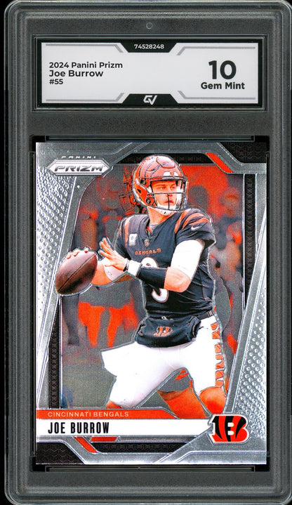 2024 Panini Prizm #55 Joe Burrow Graded 10 Gem Mint - Front