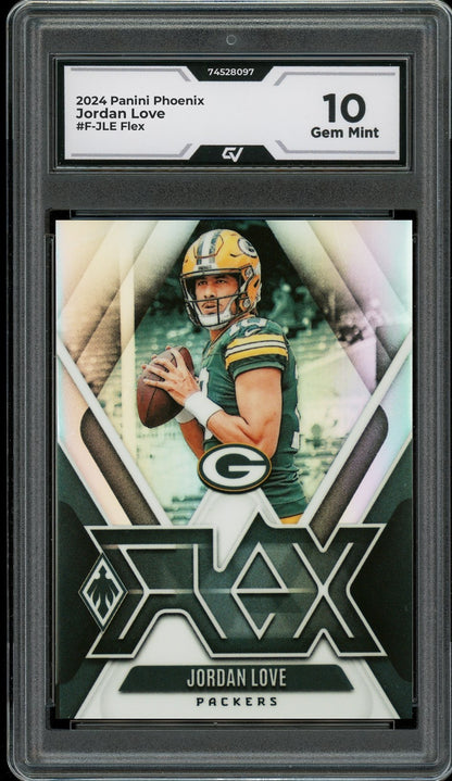 2024 Panini Phoenix #F-JLE Jordan Love Flex Graded 10 Gem Mint - Front