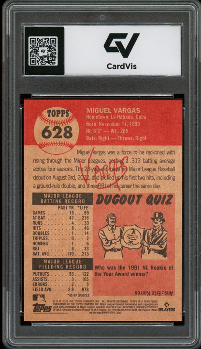 2023 Topps Living #628 Miguel Vargas Rookie Card RC Graded 10 Gem Mint - Back