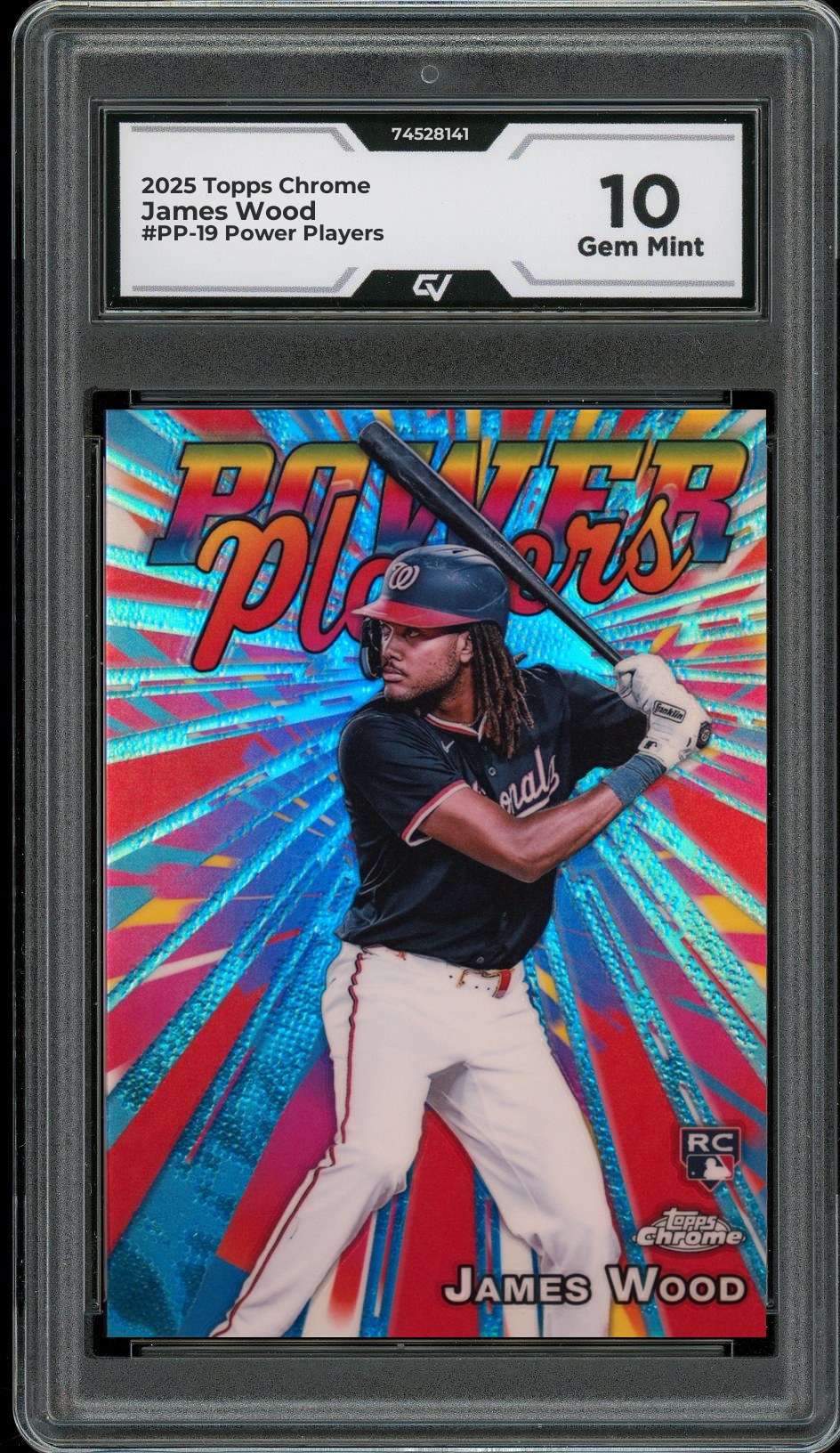 2025 Topps Chrome #PP-19 James Wood Power Players Rookie Card RC Graded 10 Gem Mint - Front