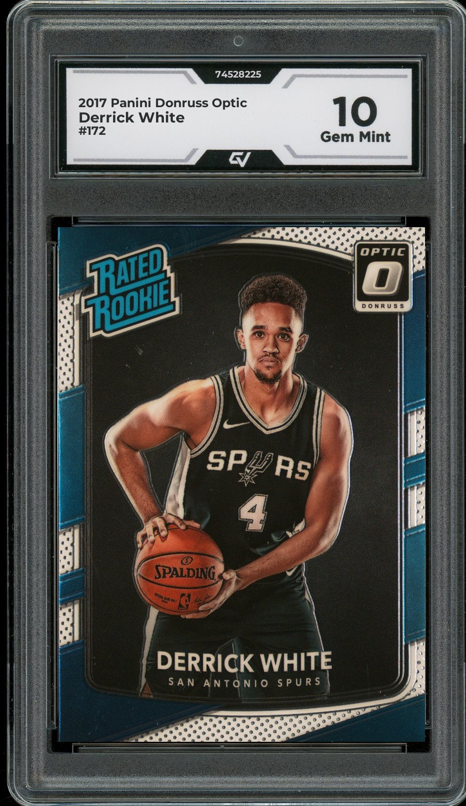 2017 Panini Donruss Optic #172 Derrick White Rookie Card RC Graded 10 Gem Mint - Front