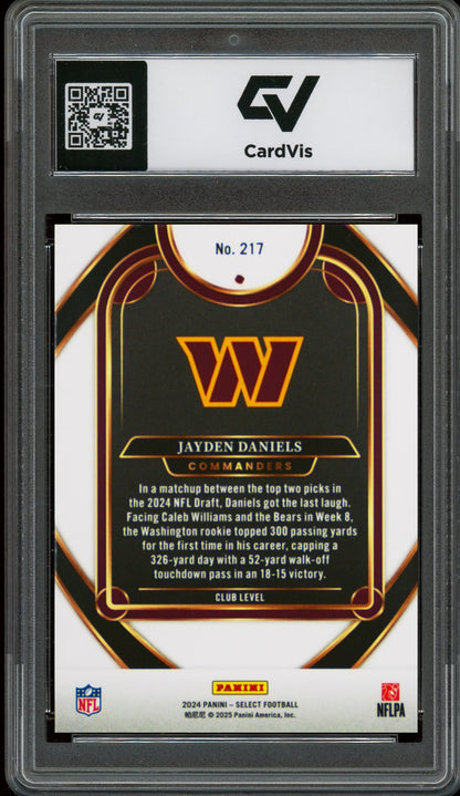2024 Panini Select #217 Jayden Daniels Rookie Card RC Graded 10 Gem Mint - Back