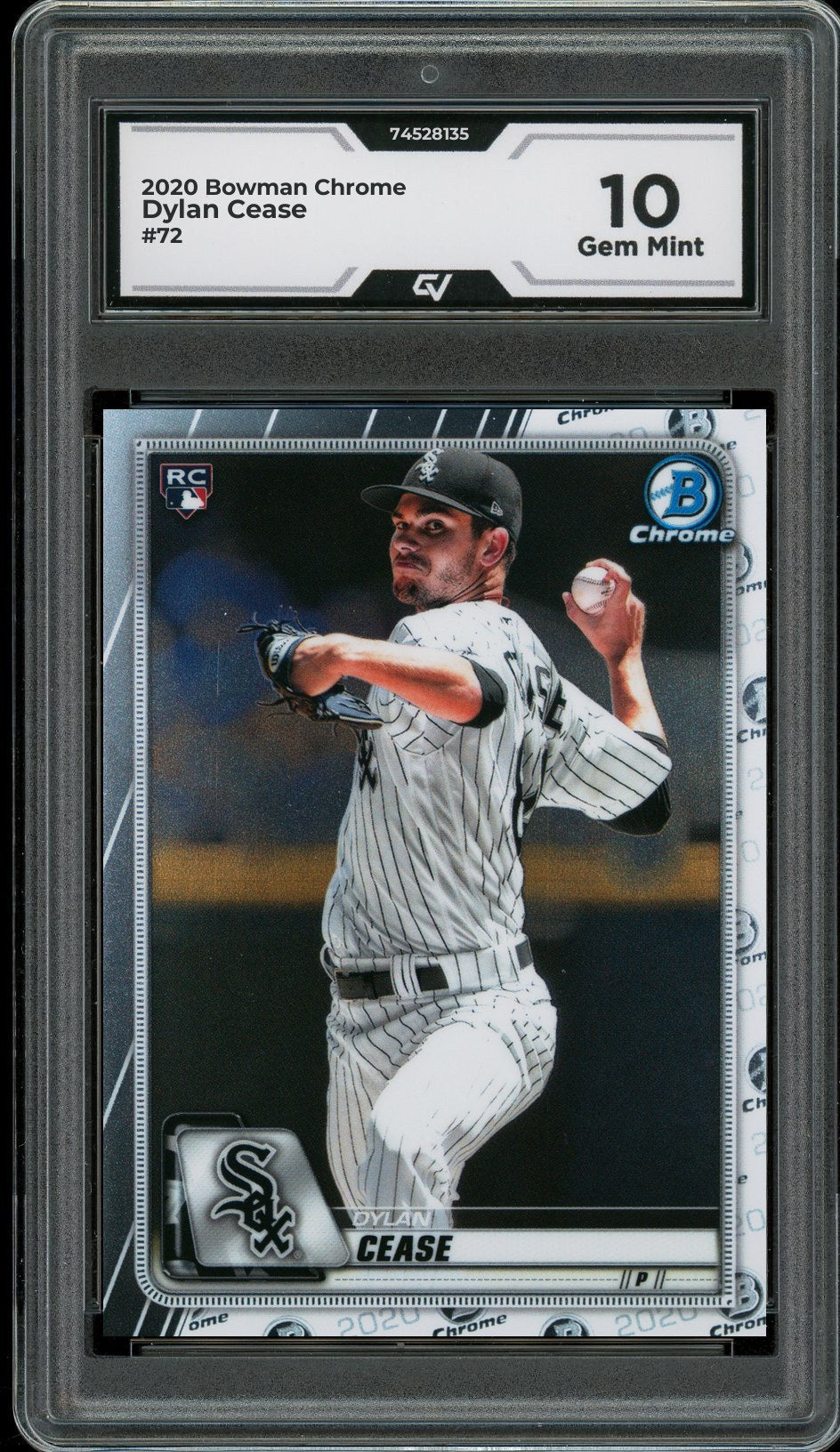 2020 Bowman Chrome #72 Dylan Cease Rookie Card RC Graded 10 Gem Mint - Front