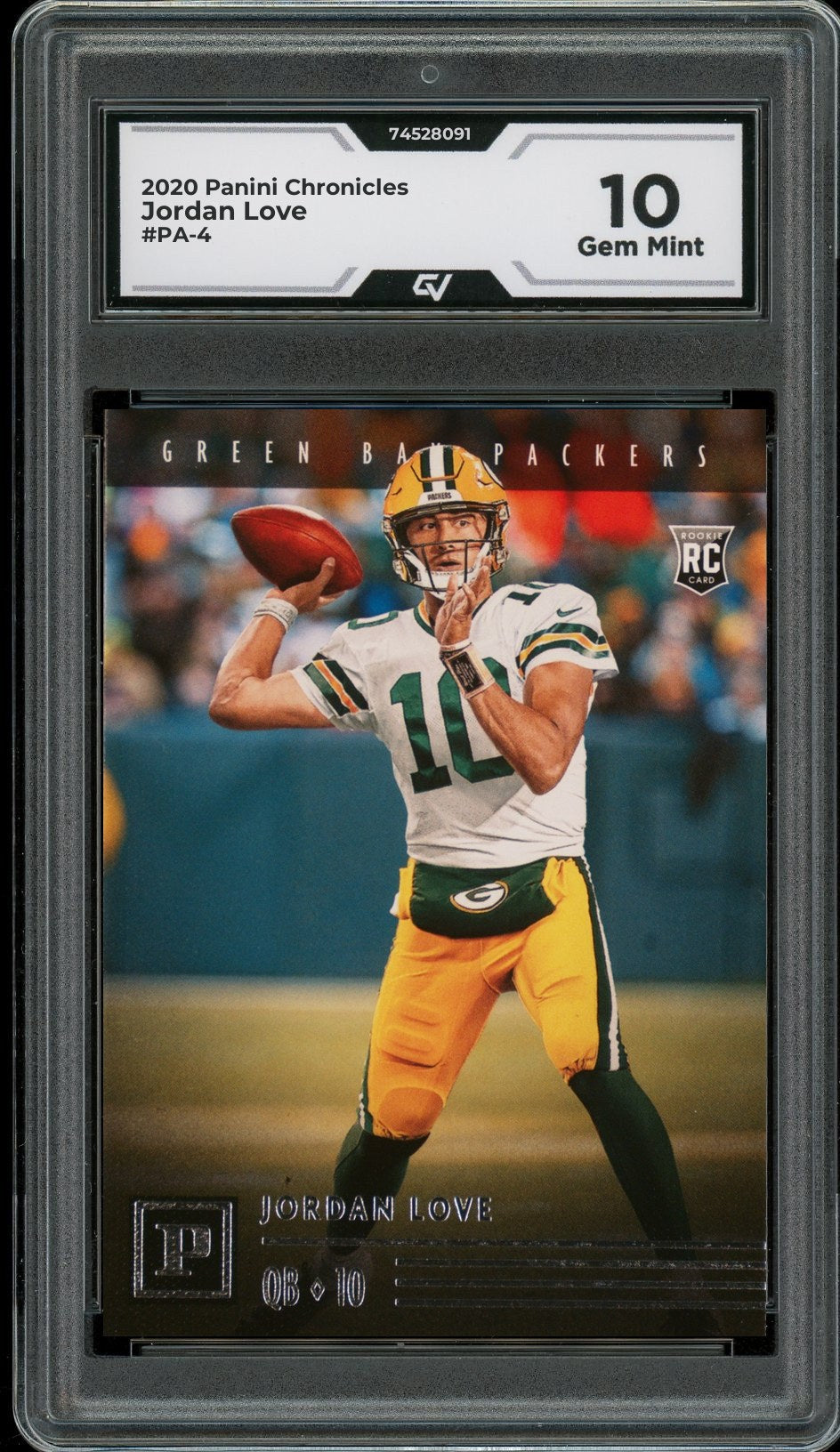 2020 Panini Chronicles #PA-4 Jordan Love Rookie Card RC Graded 10 Gem Mint - Front
