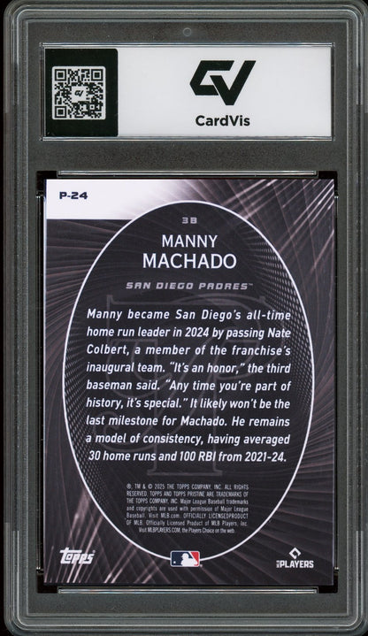 2025 Topps Pristine #24 Manny Machado Perseverance Graded 10 Gem Mint - Back