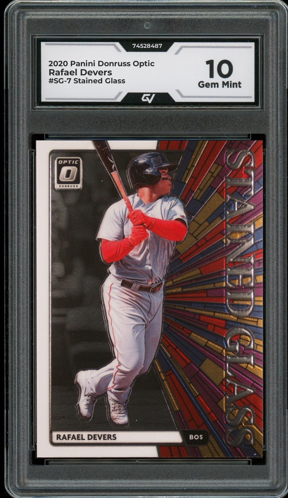 2020 Panini Donruss Optic #SG-7 Rafael Devers Stained Glass Graded 10 Gem Mint - Front