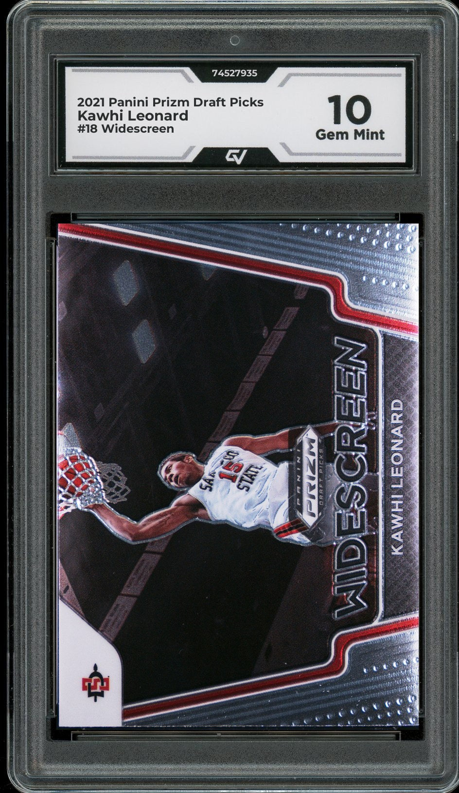 2021 Panini Prizm Draft Picks #18 Kawhi Leonard Widescreen Graded 10 Gem Mint - Front