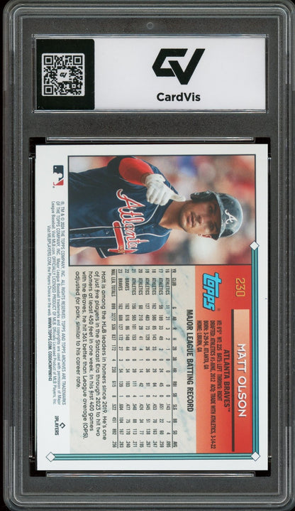 2024 Topps Archives #230 Matt Olson Graded 10 Gem Mint - Back