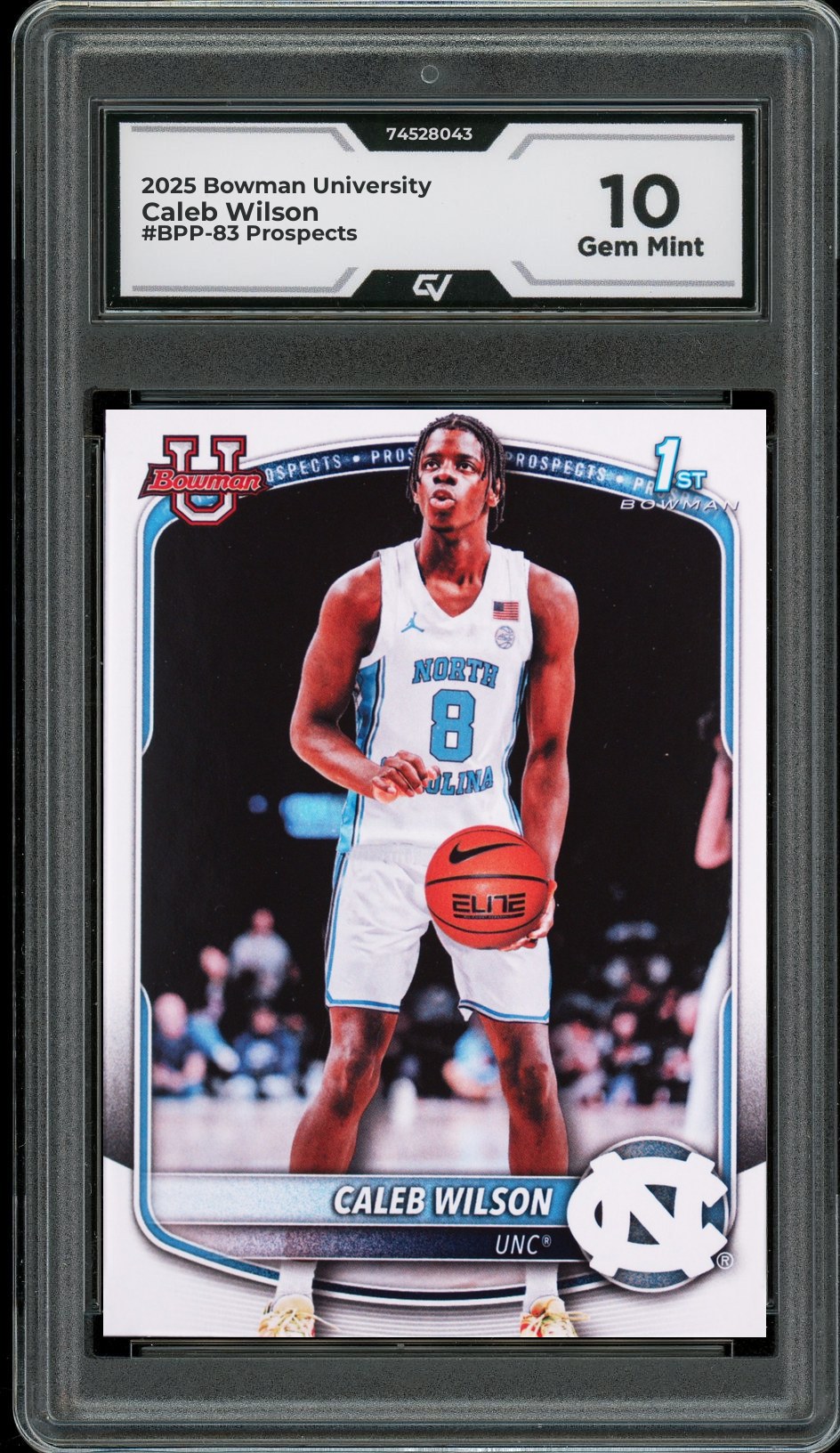 2025 Bowman University #BPP-83 Caleb Wilson Prospects Rookie Card RC Graded 10 Gem Mint - Front