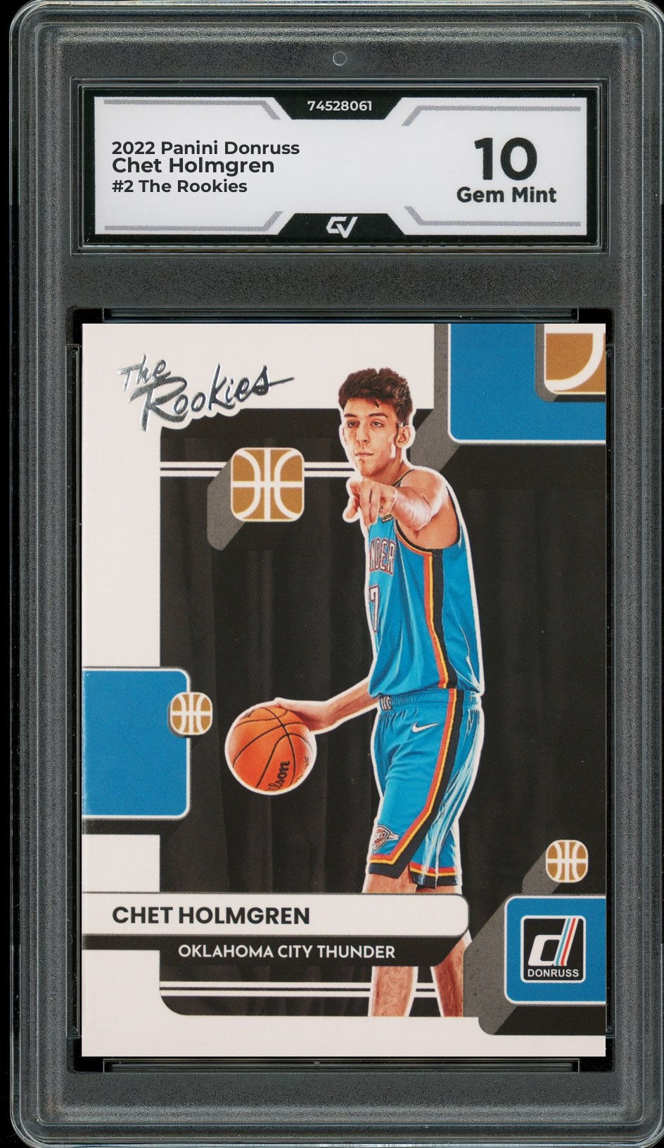 2022 Panini Donruss #2 Chet Holmgren The Rookies Rookie Card RC Graded 10 Gem Mint - Front