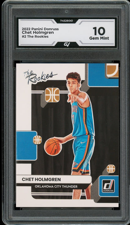 2022 Panini Donruss #2 Chet Holmgren The Rookies Rookie Card RC Graded 10 Gem Mint - Front