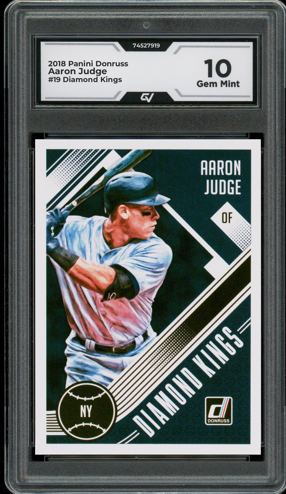 2018 Panini Donruss #19 Aaron Judge Diamond Kings Graded 10 Gem Mint - Front