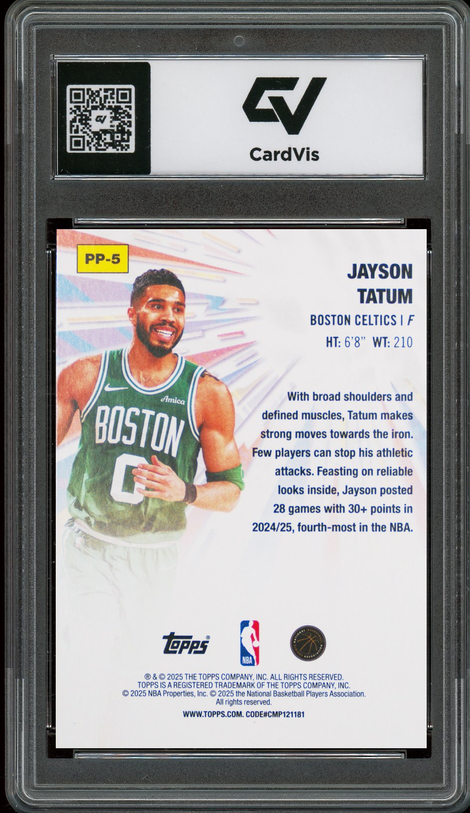 2025 Topps Power #PP-5 Jayson Tatum Players Graded 10 Gem Mint - Back