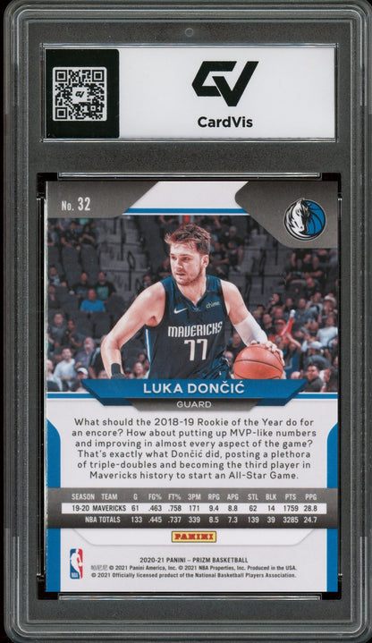2020 Panini Prizm #32 Luka Doncic Graded 10 Gem Mint - Back