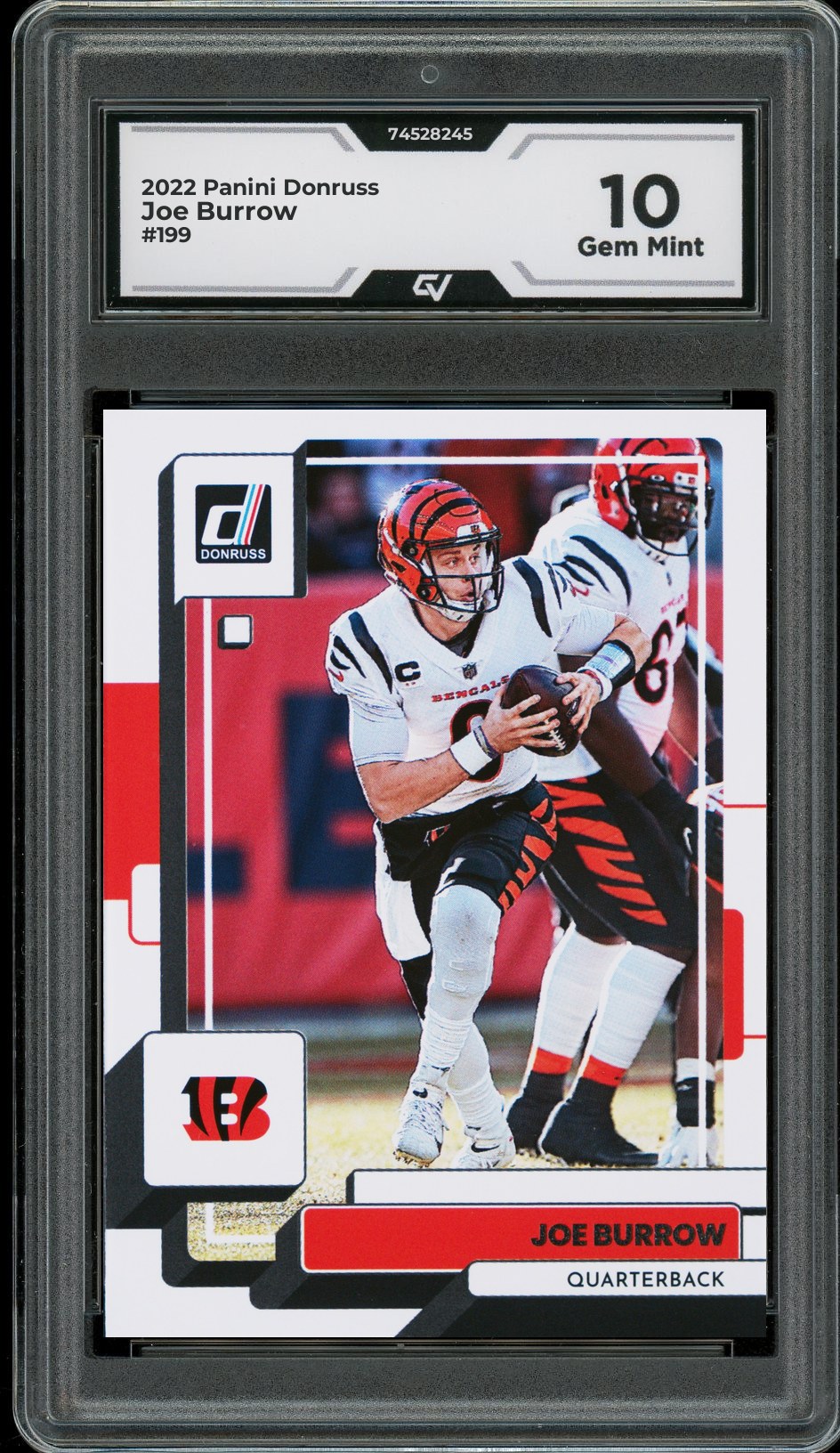2022 Panini Donruss #199 Joe Burrow Graded 10 Gem Mint - Front