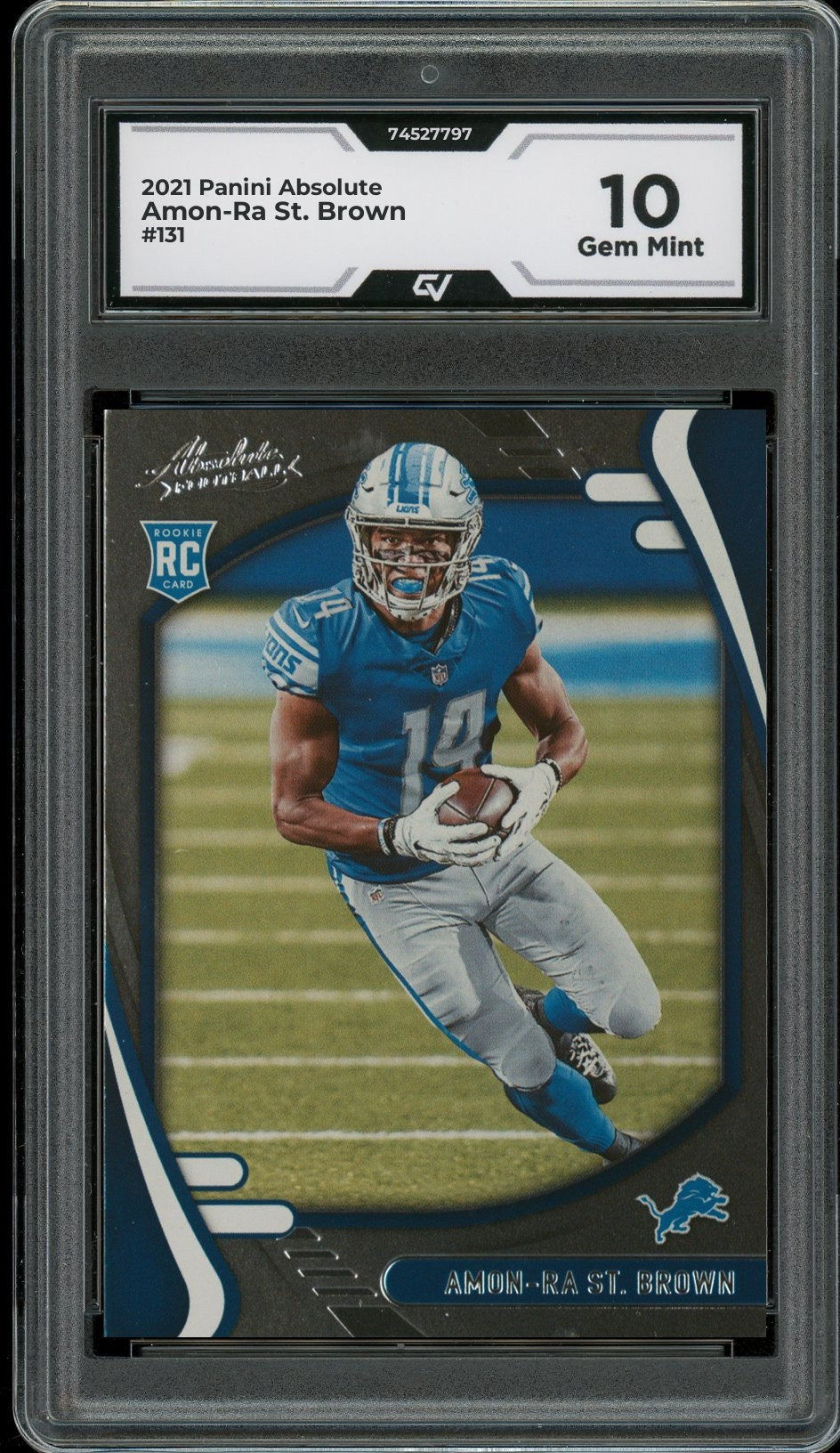 2021 Panini Absolute #131 Amon-Ra St. Brown Rookie Card RC Graded 10 Gem Mint - Front