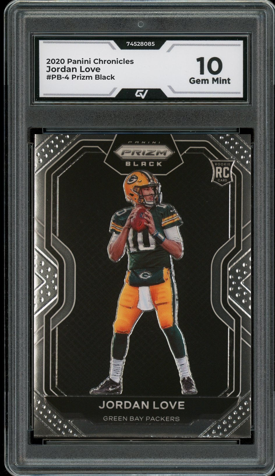 2020 Panini Chronicles #PB-4 Jordan Love Prizm Black Rookie Card RC Graded 10 Gem Mint - Front