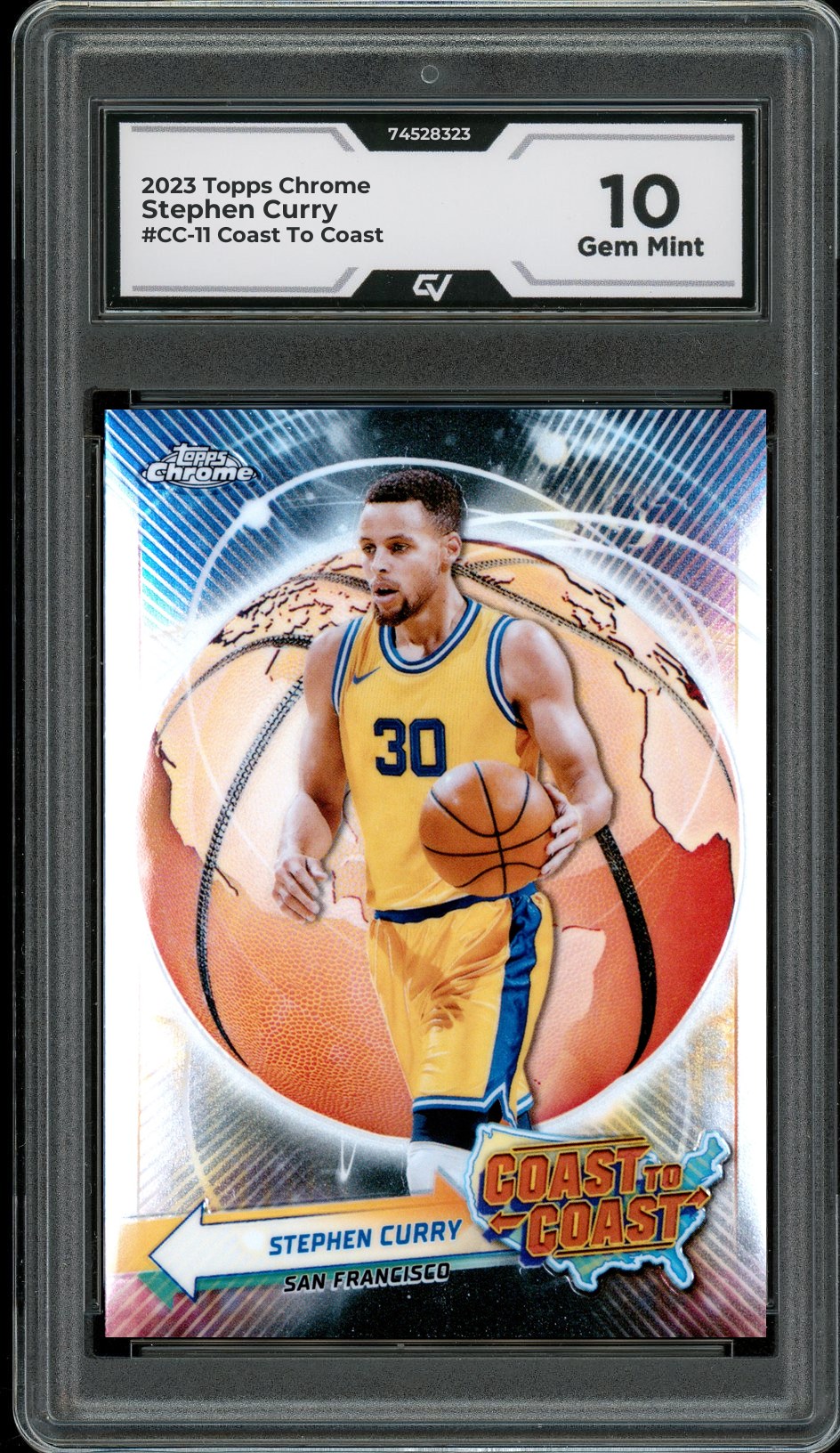 2023 Topps Chrome #CC-11 Stephen Curry Coast To Coast Graded 10 Gem Mint - Front