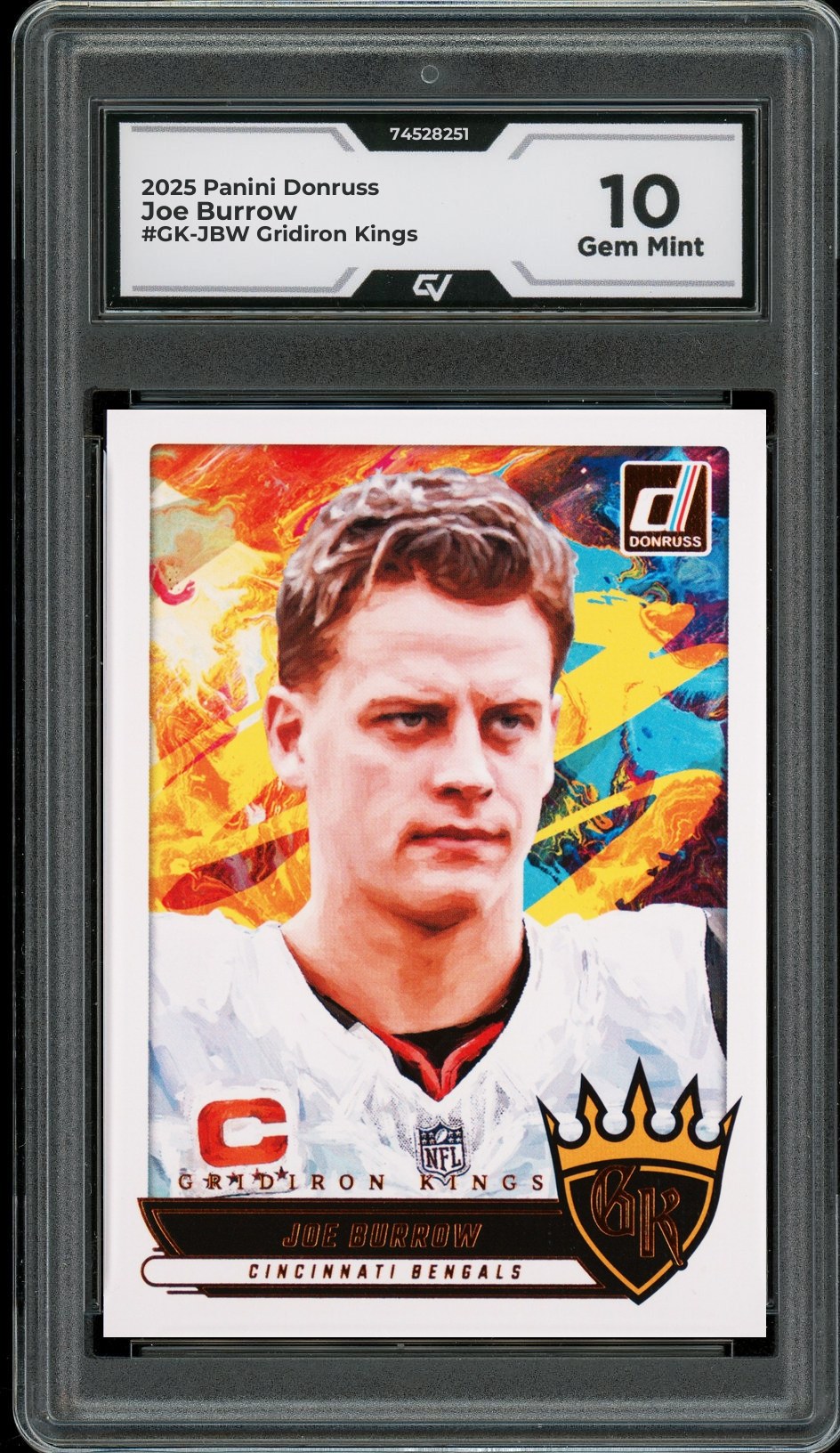 2025 Panini Donruss #GK-JBW Joe Burrow Gridiron Kings Graded 10 Gem Mint - Front