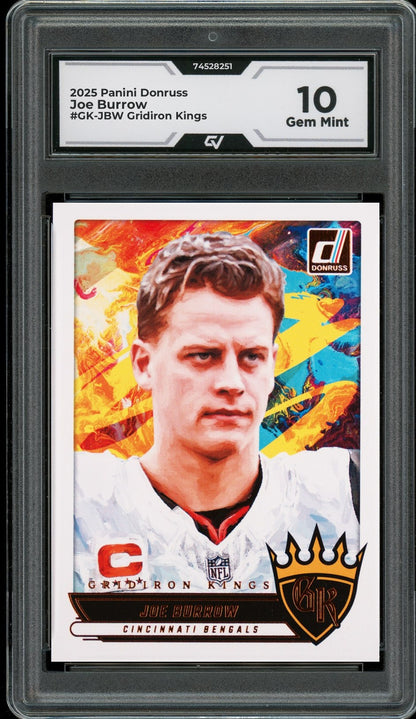 2025 Panini Donruss #GK-JBW Joe Burrow Gridiron Kings Graded 10 Gem Mint - Front