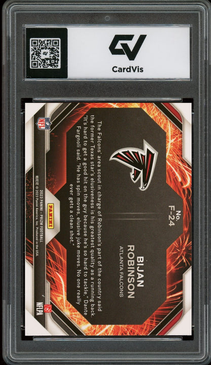 2023 Panini Prizm #F-24 Bijan Robinson Fireworks Rookie Card RC Graded 10 Gem Mint - Back