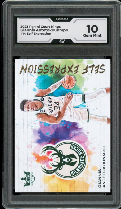 2023 Panini Court Kings #14 Giannis Antetokounmpo Self Expression Graded 10 Gem Mint - Front