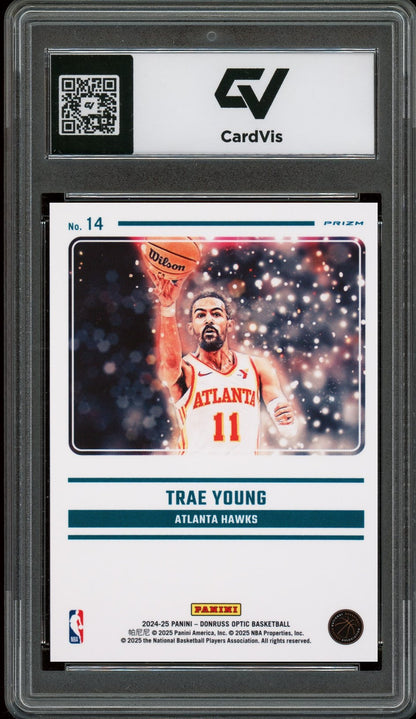 2024 Panini Donruss Optic #14 Trae Young Mythical Graded 10 Gem Mint - Back