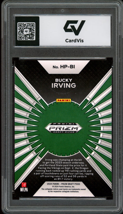 2024 Panini Prizm Draft Picks #HP-BI Bucky Irving Hype Graded 10 Gem Mint - Back