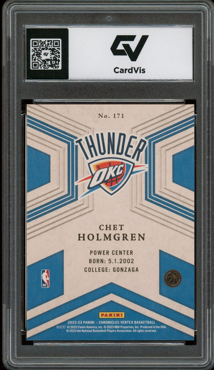 2022 Panini Chronicles #171 Chet Holmgren Rookie Card RC Graded 10 Gem Mint - Back