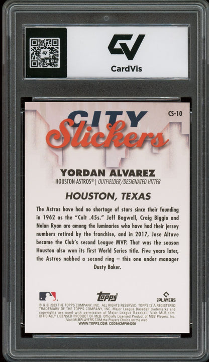 2023 Topps #CS10 Yordan Alvarez City Slickers Graded 10 Gem Mint - Back