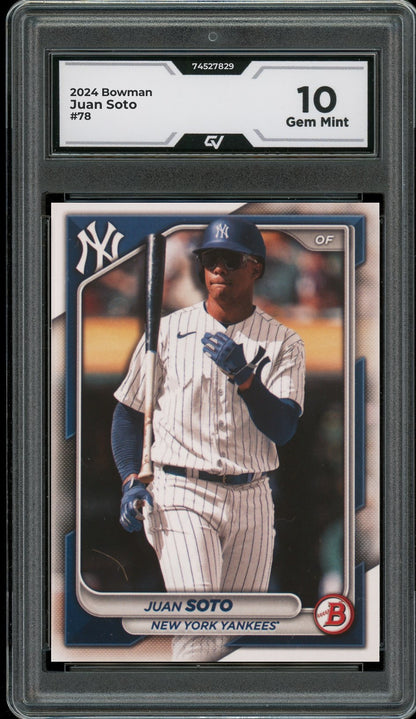 2024 Bowman #78 Juan Soto Graded 10 Gem Mint - Front