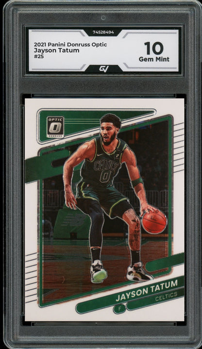 2021 Panini Donruss Optic #25 Jayson Tatum Graded 10 Gem Mint - Front
