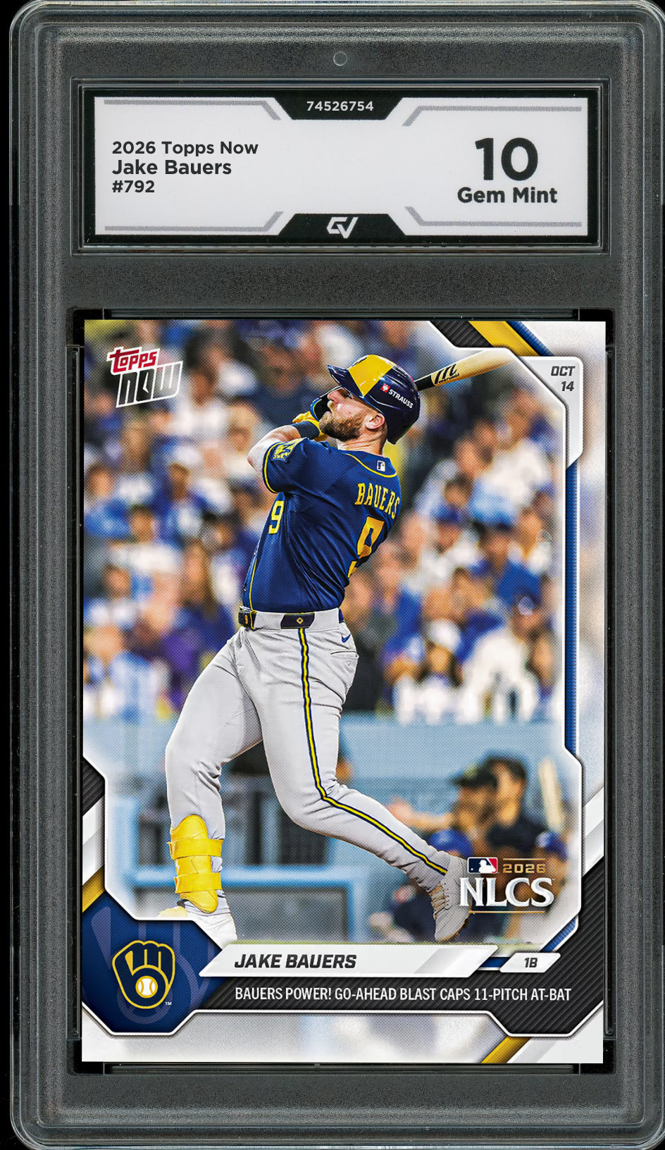 2026 Topps Now #792 Jake Bauers 2 HR Blast Graded 10 Gem Mint Presale