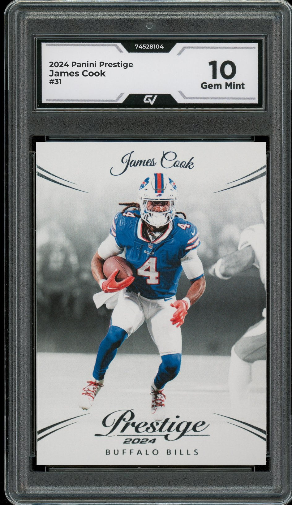 2024 Panini Prestige #31 James Cook Graded 10 Gem Mint - Front