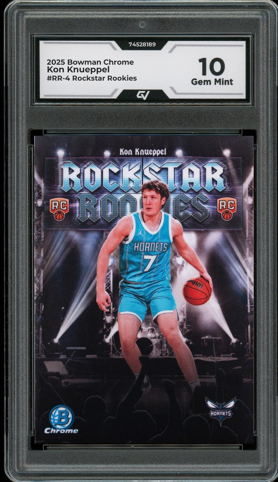 2025 Bowman Chrome #RR-4 Kon Knueppel Rockstar Rookies Rookie Card RC Graded 10 Gem Mint - Front