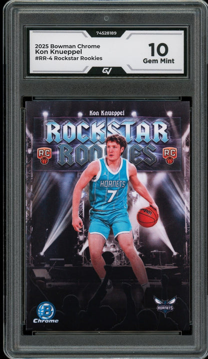 2025 Bowman Chrome #RR-4 Kon Knueppel Rockstar Rookies Rookie Card RC Graded 10 Gem Mint - Front