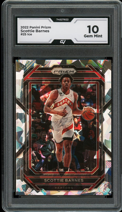 2022 Panini Prizm #25 Scottie Barnes Ice Graded 10 Gem Mint - Front