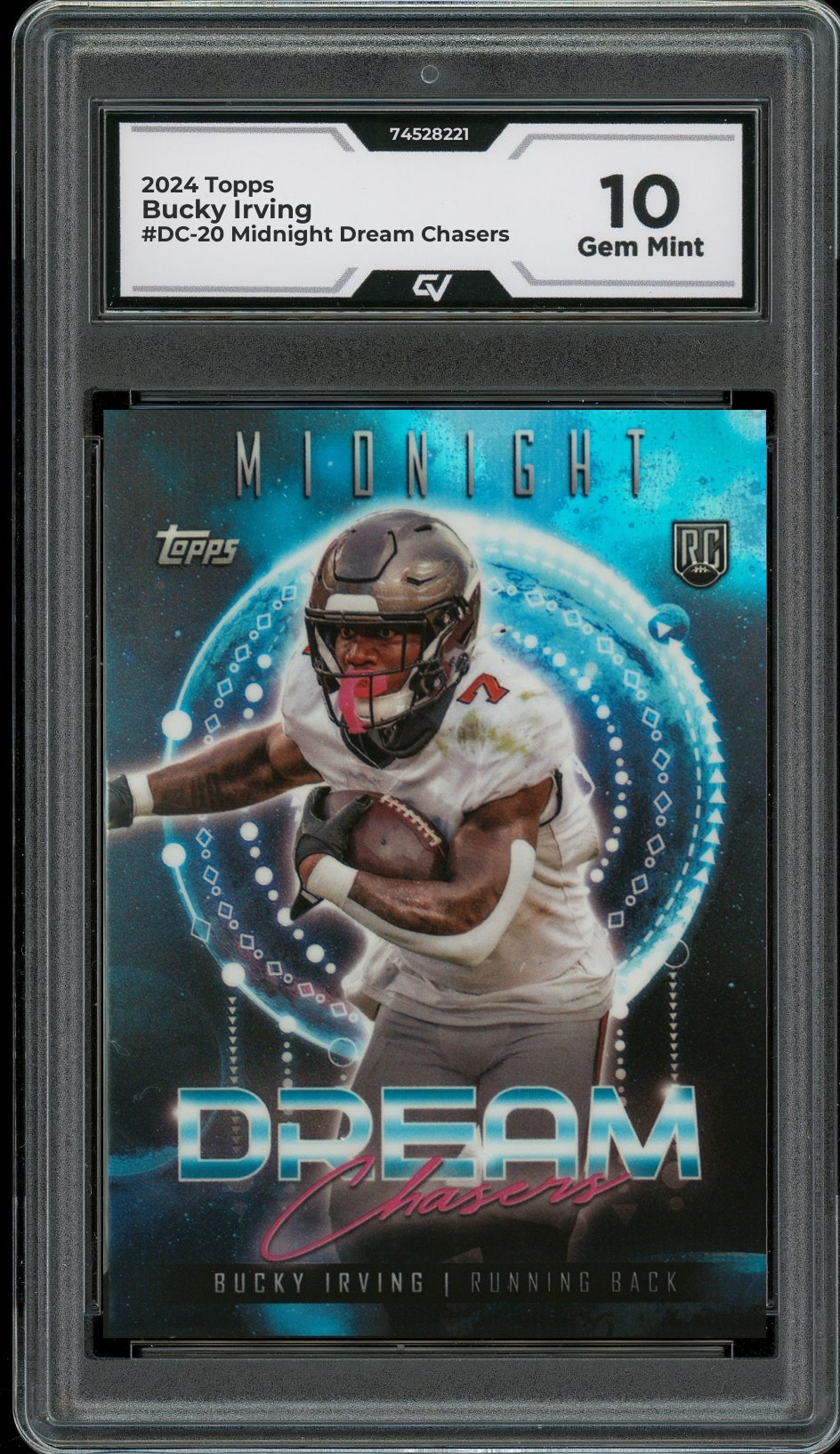 2024 Topps #DC-20 Bucky Irving Midnight Dream Chasers Rookie Card RC Graded 10 Gem Mint - Front