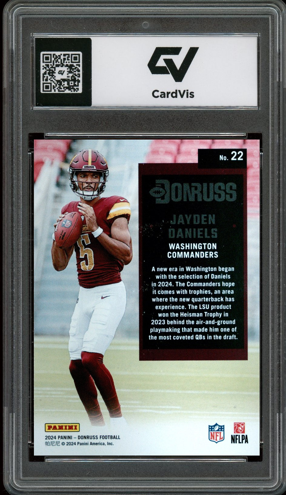 2024 Panini Donruss #22 Jayden Daniels Retro 1994 Rookie Card RC Graded 10 Gem Mint - Back