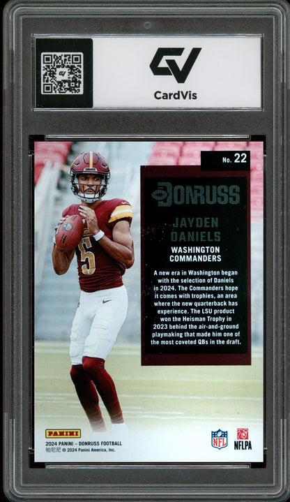 2024 Panini Donruss #22 Jayden Daniels Retro 1994 Rookie Card RC Graded 10 Gem Mint - Back