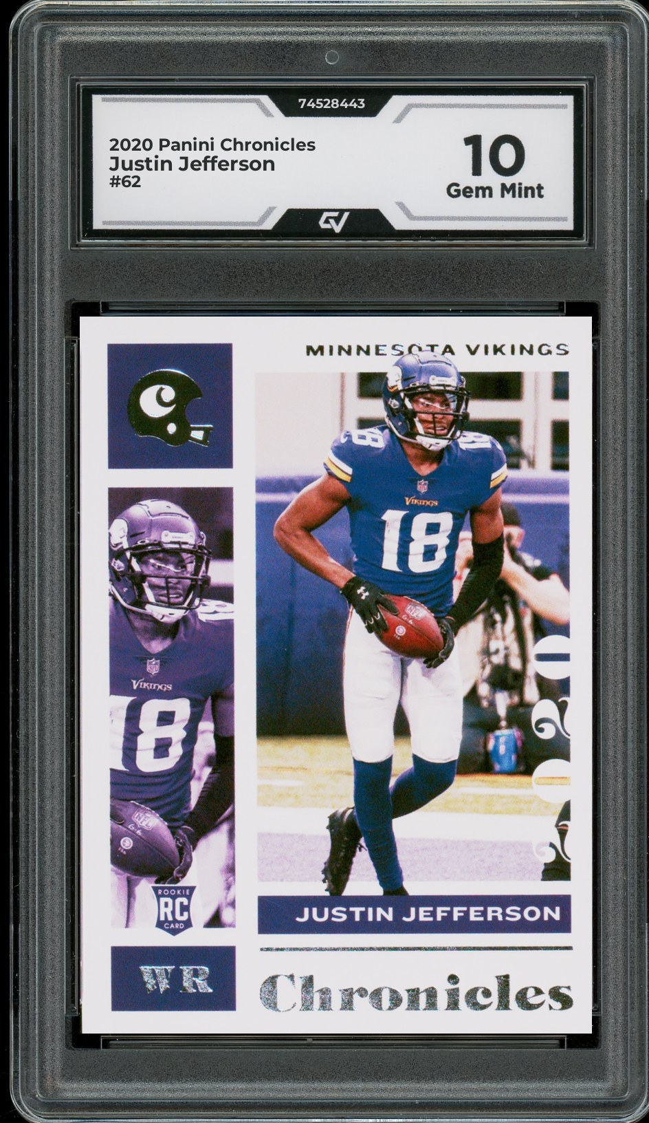 2020 Panini Chronicles #62 Justin Jefferson Graded 10 Gem Mint - Front