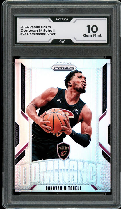 2024 Panini Prizm #23 Donovan Mitchell Dominance Silver Graded 10 Gem Mint - Front