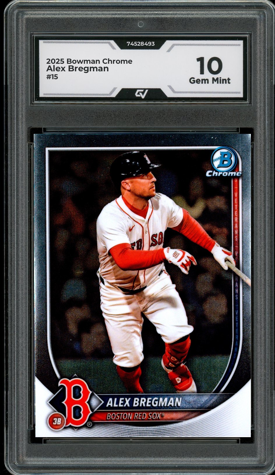 2025 Bowman Chrome #15 Alex Bregman Graded 10 Gem Mint - Front